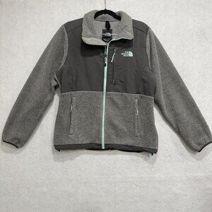 North Face Jacket Womens Medium Gray Fleece Polartec Full Zip Outdoors Pockets